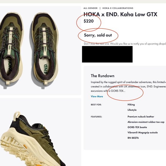 HOKA x END. Kaha Low GTX - EUC - LIMITED EDITION - Picture 2 of 16